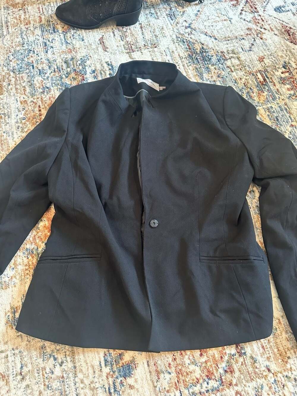 Calvin Klein Black Stand Collar Blazer Size 12